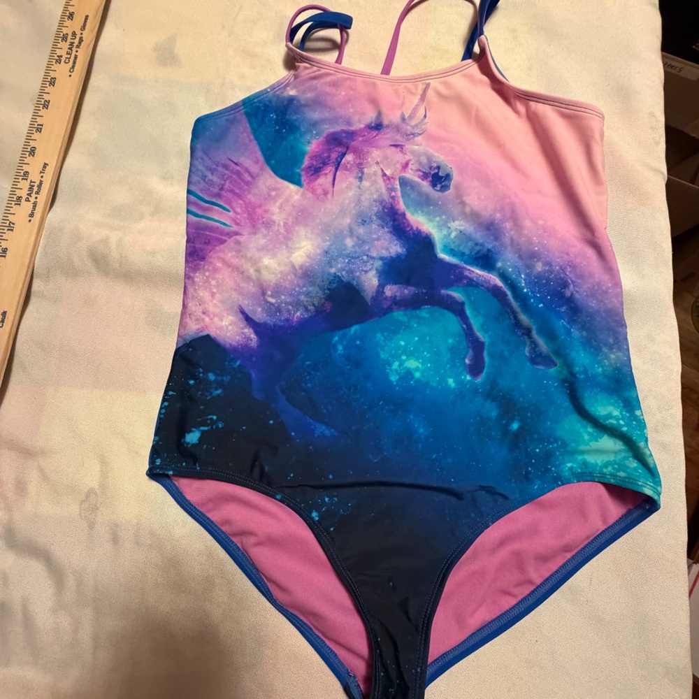 Arizona Jean Company Girls One-Piece Unicorn Swim - Pink, Purple, Blue